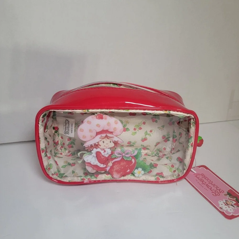 Strawberry‎ Shortcake Large Makeup Cosmetic Bag & 4 Eye Brushes & 2 Applicators